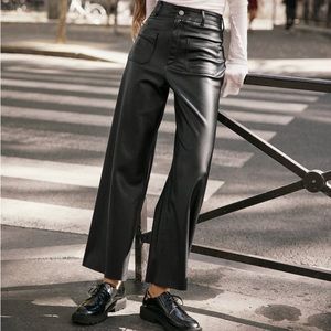 HIGH-WAISTED FAUX LEATHER ZW MARINE STRAIGHT PANTS (pants only)
